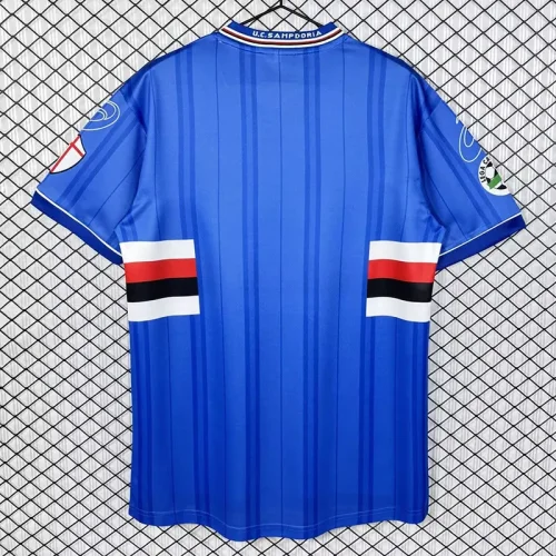 2000-2001 Sampdoria Home Retro Soccer Jersey (带章)