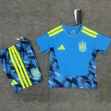 26-27 Spain Blue Goalkeeper Kids Soccer Jersey