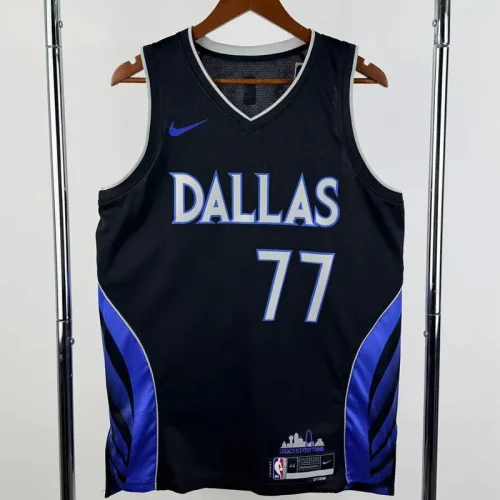 25-26 Dallas Mavericks DONCIC #77 Black City Edition Top Quality Hot Pressing NBA Jersey(V领)
