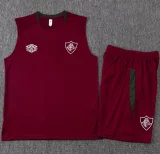25-26 Fluminense Jujube red Tank top and shorts suit #D25270