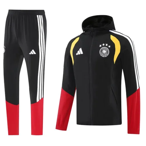 25-26 Germany Black Hoodie Jacket Tracksuit