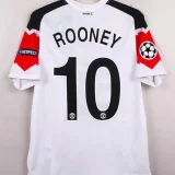 2010-2011 Man Utd Away White Long sleeve Retro soccer jersey (长袖) 欧冠版