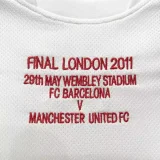 2010-2011 Man Utd Away White Retro Soccer Jersey (决赛字)