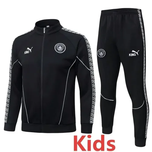 25-26 Man City Black Kids Jacket Tracksuit #E25239(童装)