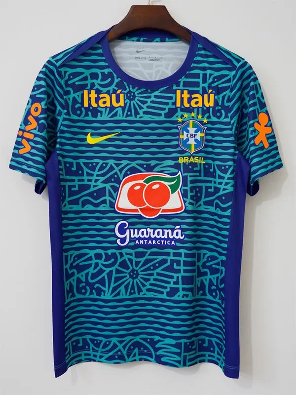 2024 Brazil Blue Retro Training shirts