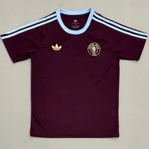 25-26 Aston Villa Brown Red Casual Edition Fans Training Shirts