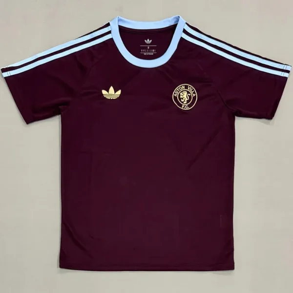 25-26 Aston Villa Brown Red Casual Edition Fans Training Shirts