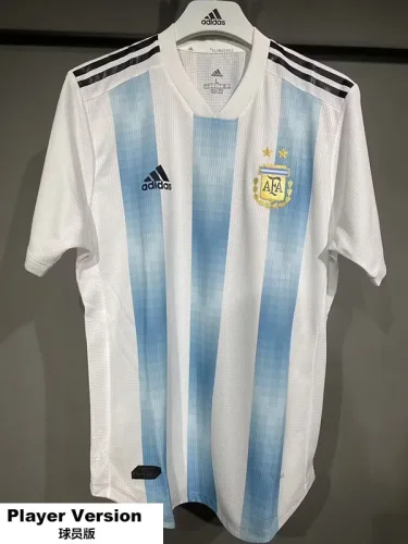 2018 Argentina Home Retro Player Version Soccer Jersey 球员版