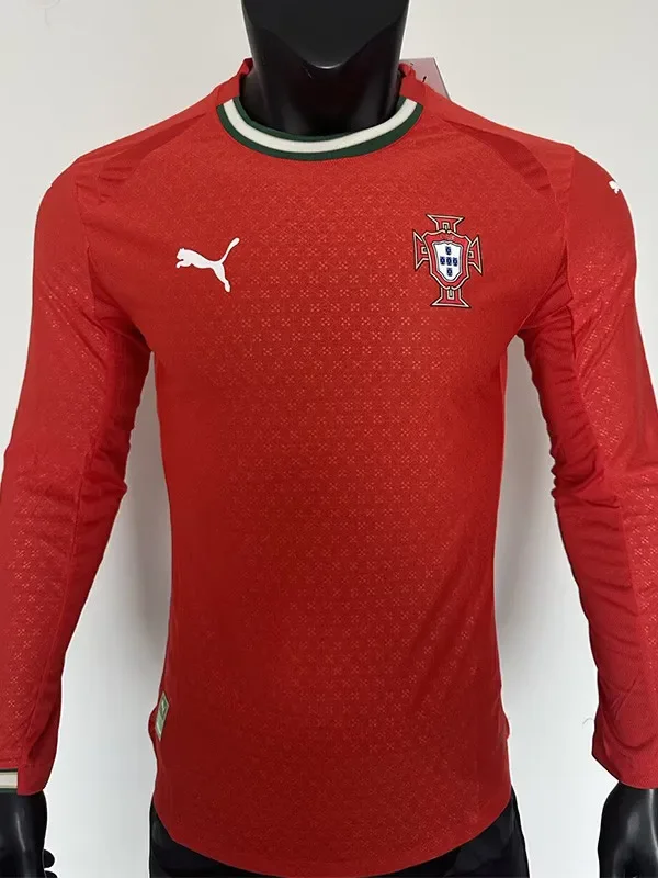 25-26 Portugal Home Long Sleeve Player Version Soccer Jersey(长袖球员)(PM)