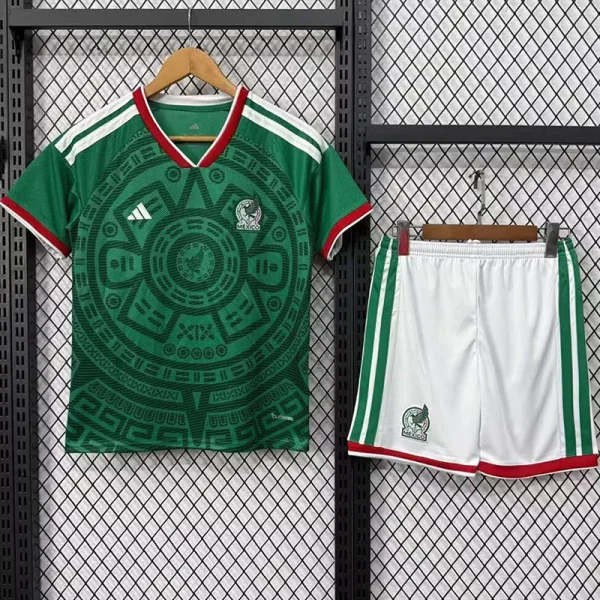 26-27 Mexico Home Kids Soccer Jersey
