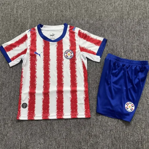 26-27 Paraguay Home Kids Soccer Jersey