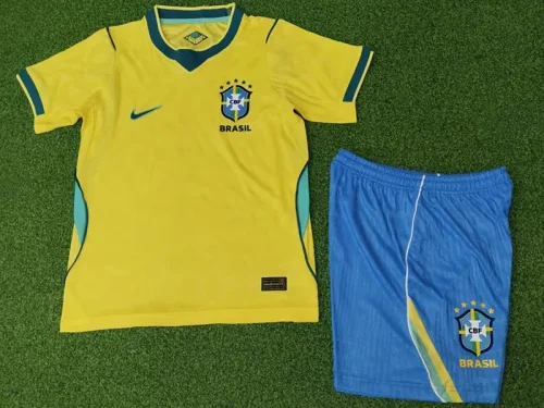 26-27 Brazil Home Kids Player Version Soccer Jersey (球员童装)