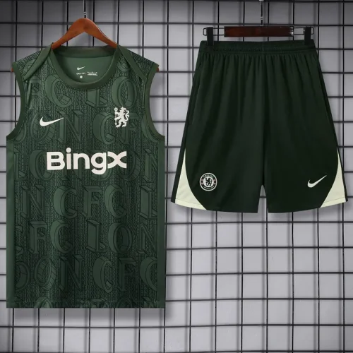 25-26 CHE Dark green Tank top and shorts suit