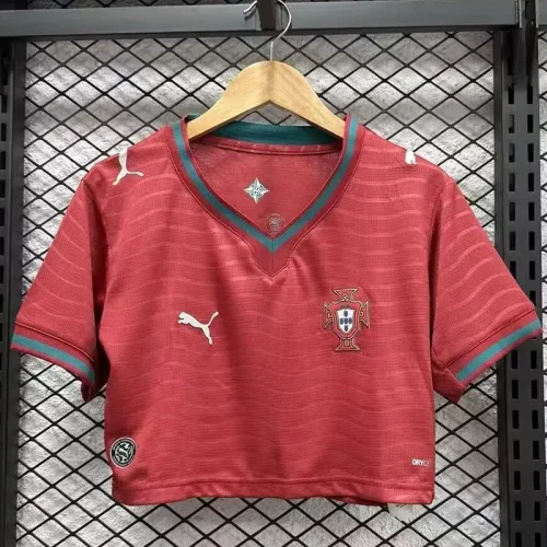 2026 World Cup Portugal Home Women Cheerleader Shirt (女啦啦短袖)