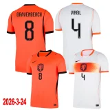 26-27 Netherlands Black Goalkeeper Player Version Soccer Jersey