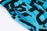 C2518 AJ Black Blue Bastketball Casual Short Pants #黑蓝
