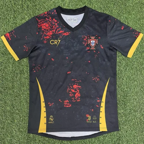 26-27 Portugal CR7 Red Black Fans Training shirts