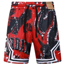 C2528 AJ Red Bastketball Casual Short Pants #夕阳红