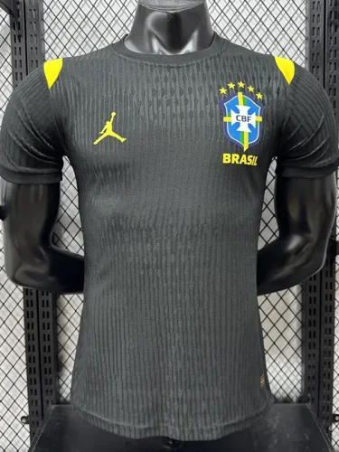 26-27 Brazil Black Player Version Training shirts (黄飞人标)