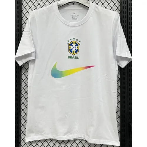 T296 Brazil White High Quality Casual T-Shirt