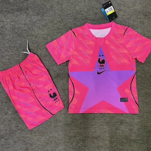 26-27 France Pink Goalkeeper Kids Soccer Jersey