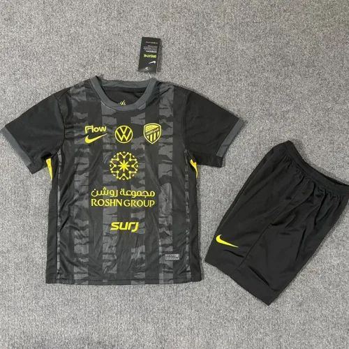 25-26 Ittihad Club Black Kids Soccer Jersey