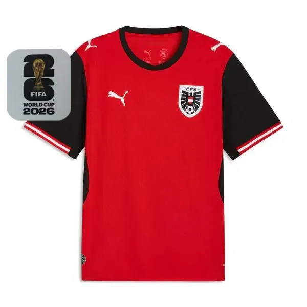 26-27 Austria Home Fans Soccer Jersey (Right-Arm Patch)