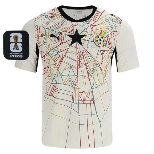 26-27 Ghana Home Fans Soccer Jersey (Right-Arm Patch)