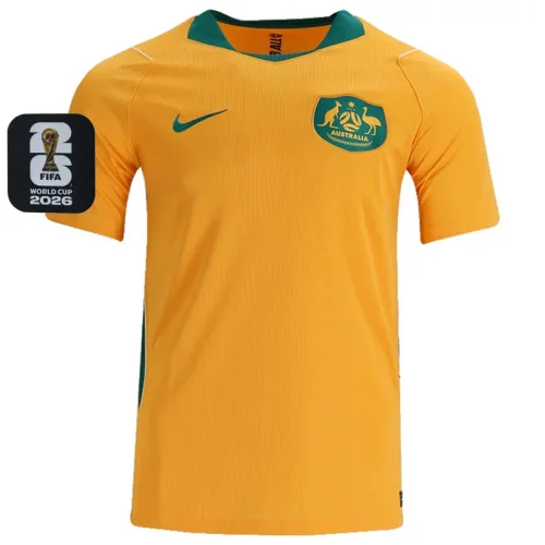 26-27 Australia Home Fans Soccer Jersey (Right-Arm Patch)