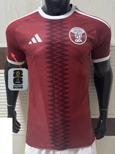 26-27 Qatar Home Player Version Soccer Jersey (Right-Arm Patch)