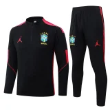 26-27 Brazil Black Half Pull Tracksuit #B26034(半拉链)
