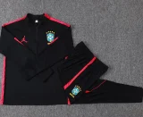 26-27 Brazil Black Half Pull Tracksuit #B26034(半拉链)
