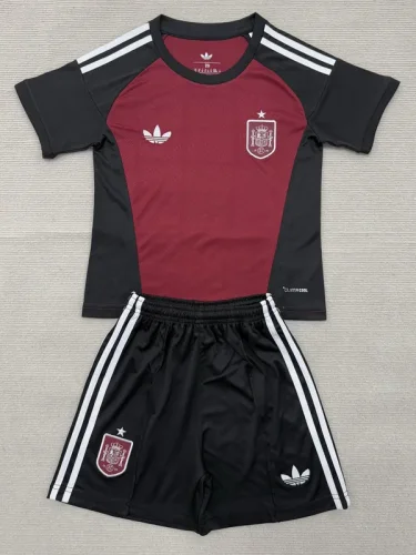 26-27 Spain Brown Goalkeeper Kids Soccer Jersey