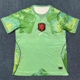 26-27 Netherlands Green Goalkeeper Fans Soccer Jersey