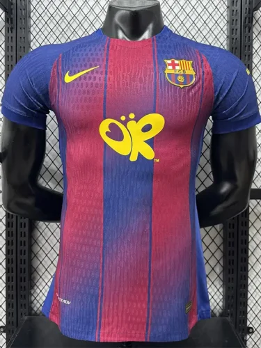 25-26 BAR Home Print Personalized AD Player Version Soccer Jersey (前OR)