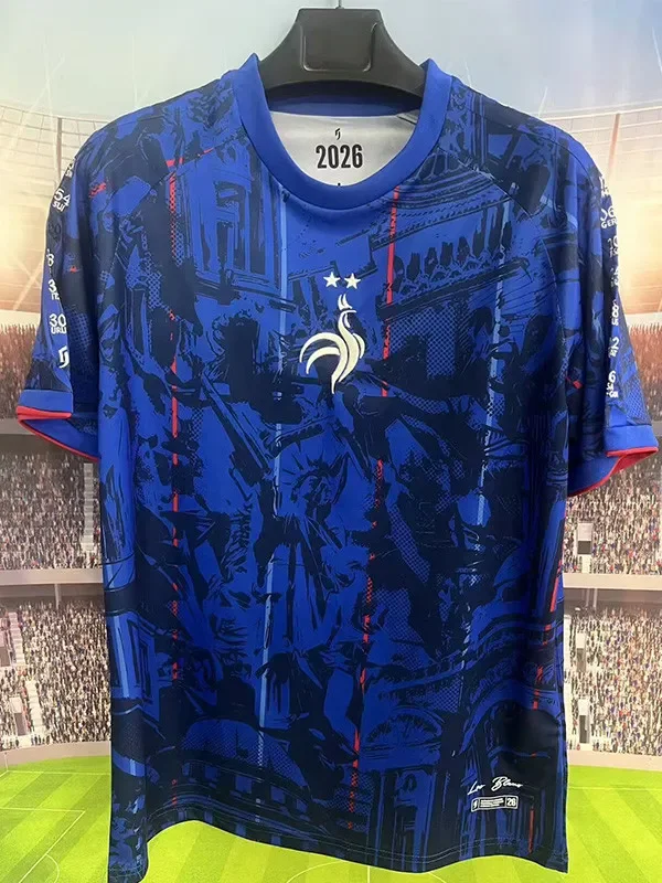 26-27 France Blue Special Edition Training shirts (逗号)