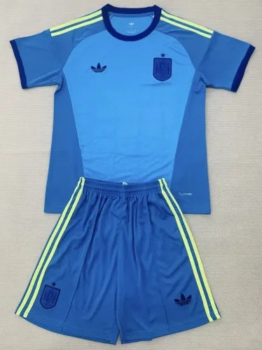 26-27 Spain Lake blue Goalkeeper Kids Soccer Jersey