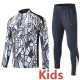 26-27 England White Kids Half Pull Tracksuit (童装)(涂鸦半拉链)