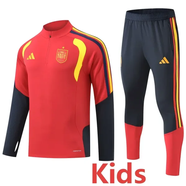 26-27 Spain Red Kids Half Pull Tracksuit (童装)(半拉链)