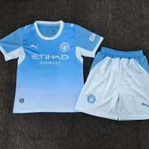 26-27 Man City Home Kids Soccer Jersey
