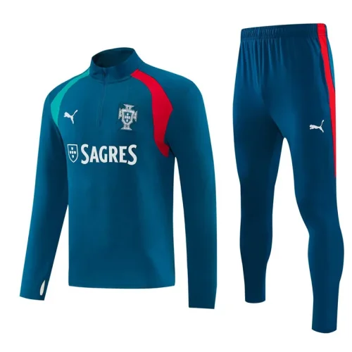 26-27 Portugal Lake blue Half Pull Tracksuit (半拉链)