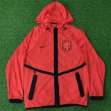 2026 World Cup Netherlands Orange Walkout Jacket (Hooded) #单上衣
