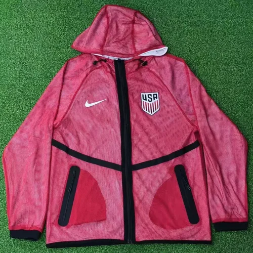 2026 World Cup USA Red Walkout Jacket (Hooded) #单上衣