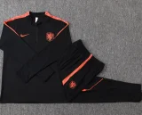 26-27 Netherlands Black Half Pull Tracksuit #B26043(半拉链)