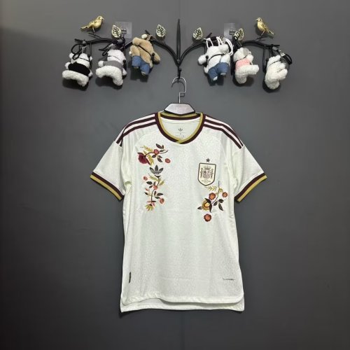 26-27 Spain Away Fans Soccer Jersey (Embroidery version)