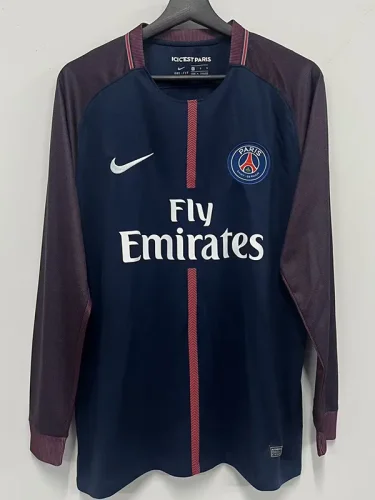 2017-2018 PSG Paris Home Long Sleeve Retro Soccer Jersey (长袖)