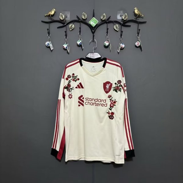 25-26 LIV Away Long Sleeve Soccer Jersey (长袖)(Embroidery version)