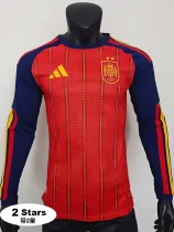 26-27 Spain Home Long Sleeve Player Version Soccer Jersey (长袖球员)(带2星) 26-27 Spain Home Long Sleeve Player Version Soccer Jersey (长袖球员)(带2星)