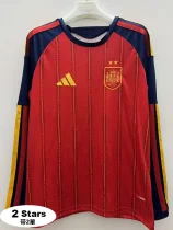 26-27 Spain Home Long Sleeve Soccer Jersey (长袖)(带2星) 26-27 Spain Home Long Sleeve Soccer Jersey (长袖)(带2星)