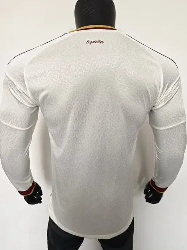 26-27 Spain Away Long Sleeve Player Version Soccer Jersey (长袖球员)(带2星)